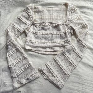 Bell Sleeve Ruffle Top